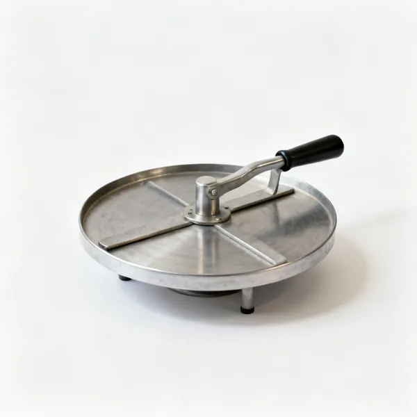 A metal pottery banding wheel turntable