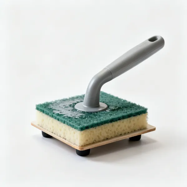 Foot wiping sponge: A damp sponge on a board for wiping pot feet
