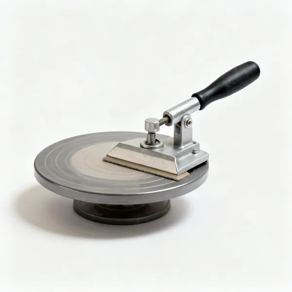 Pot holding grip: An adjustable pottery trimming holder on a wheel
