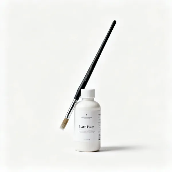 A bottle of latex resist with a brush