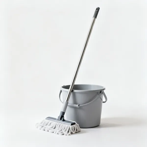 Mop & bucket: A mop and bucket