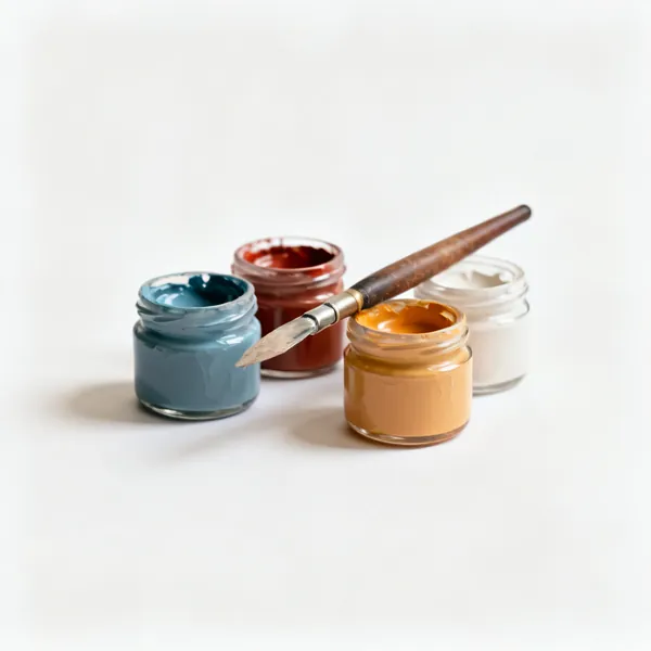 Slip cups & jars: Small jars of coloured pottery slip