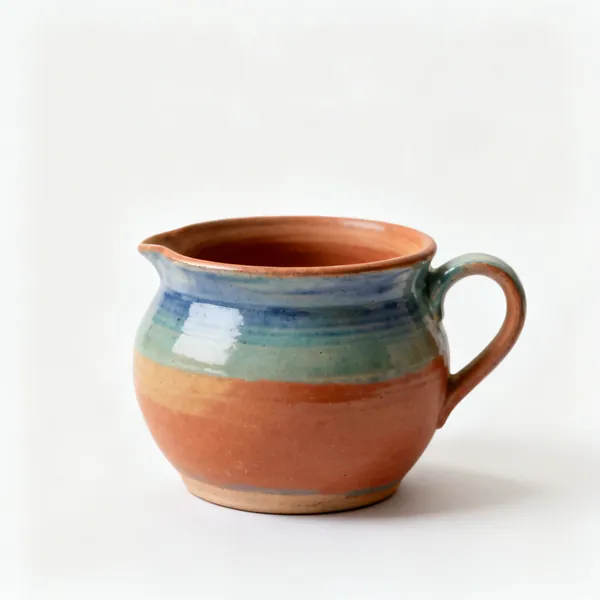 Pots of coloured pottery underglaze