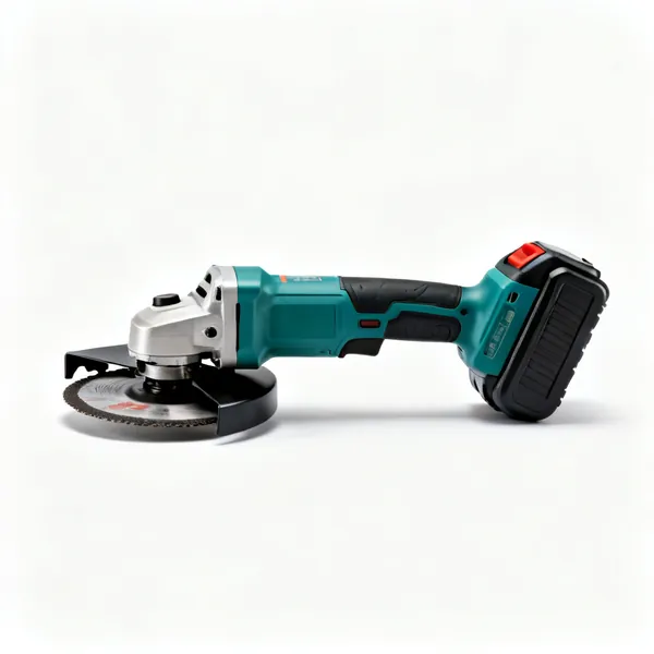 Angle grinder: A guard and a large battery