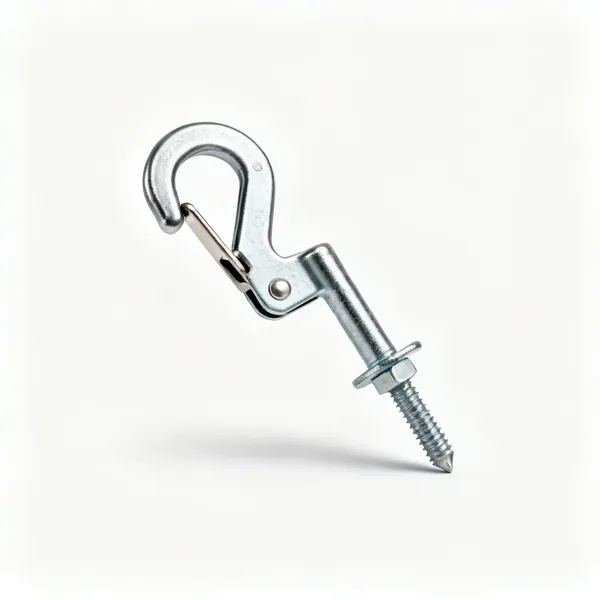 A metal power tool belt hook clip and its mounting screw