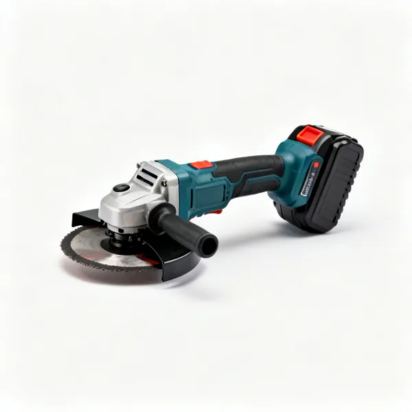 Cordless grinder: A guard and a large battery