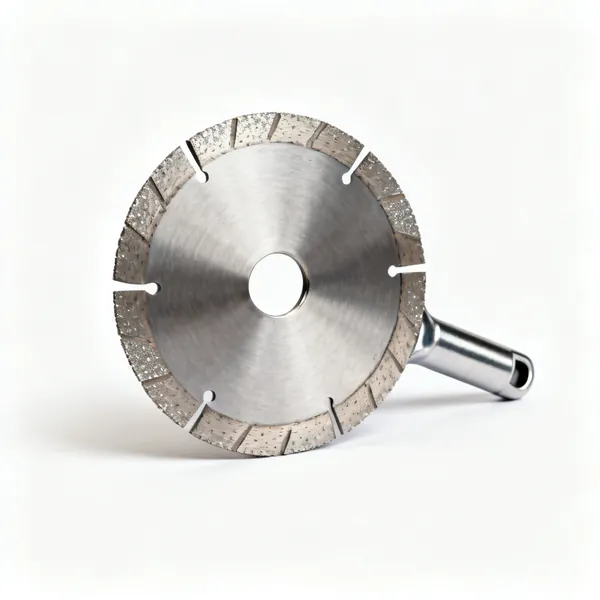 Diamond blade: A diamond cutting blade with a segmented rim and a steel body