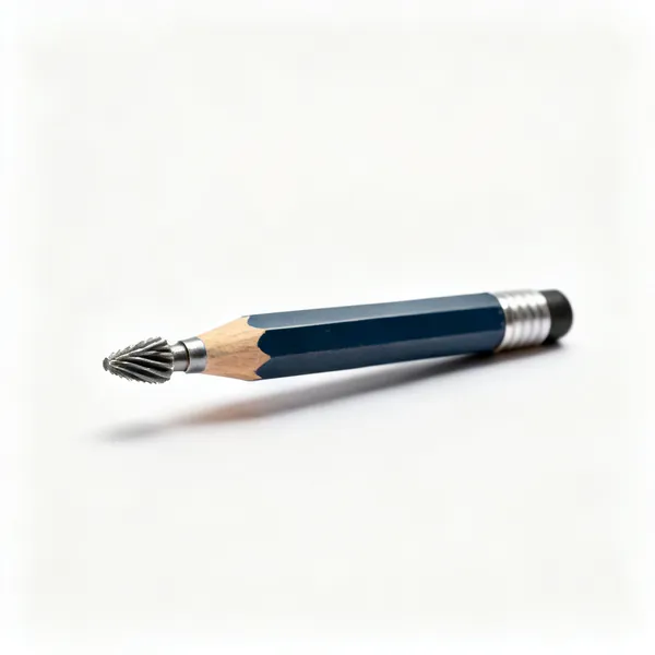 A pencil shaped die grinder with a small carbide burr fitted