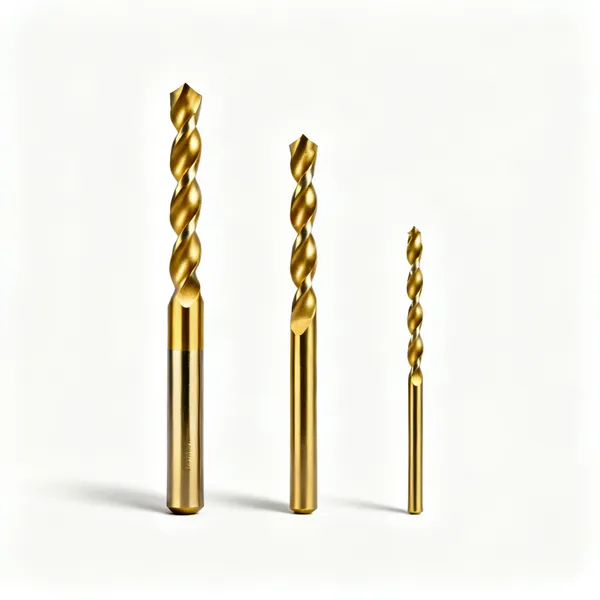 Cobalt bits: Three gold coloured cobalt drill bits of different sizes