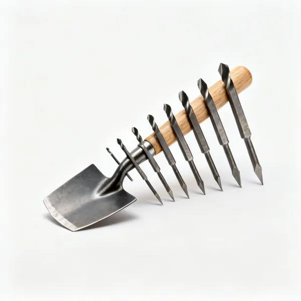 Flat wood bit: A set of flat spade wood drill bits of graduated widths
