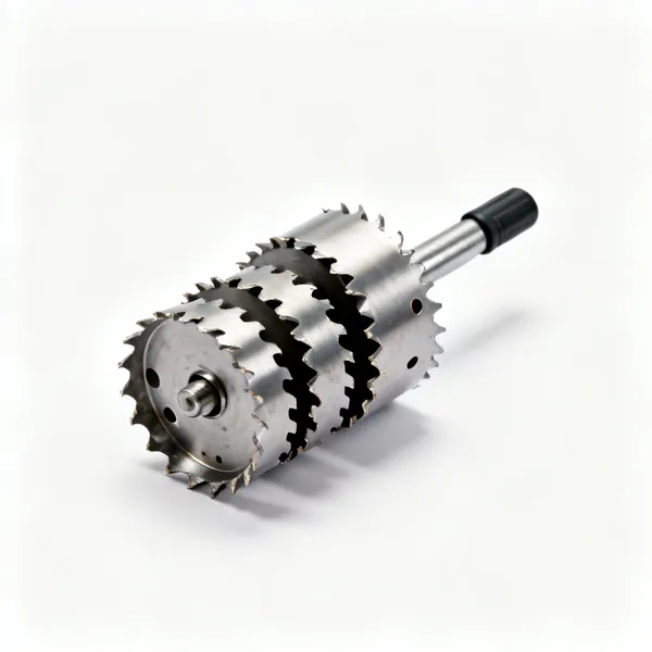 A set of bimetal holesaws of graduated diameters with an arbor