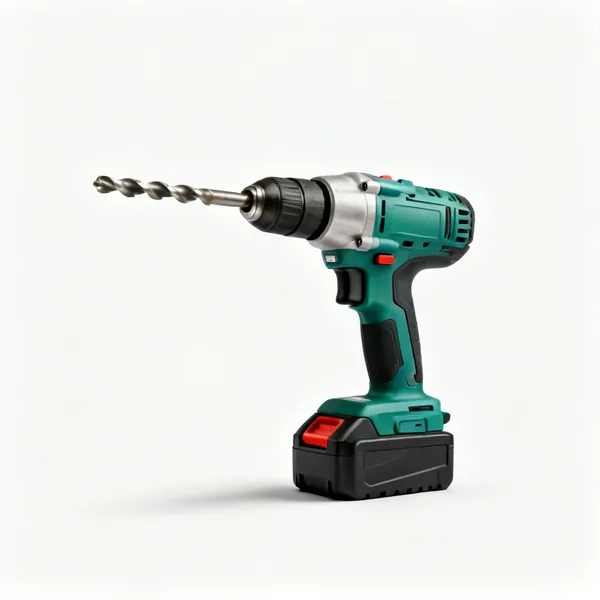 SDS hammer drill: A cordless SDS rotary hammer drill with a drill bit and a battery