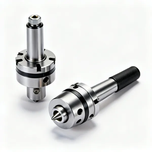 Spare collets: Two router collets of different diameters with a collet nut