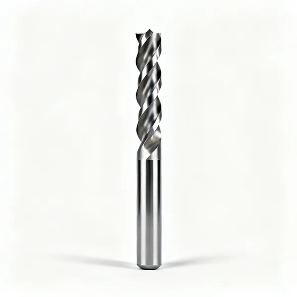 Spiral cutter: A solid carbide spiral upcut router cutter bit with a helical cutting edge