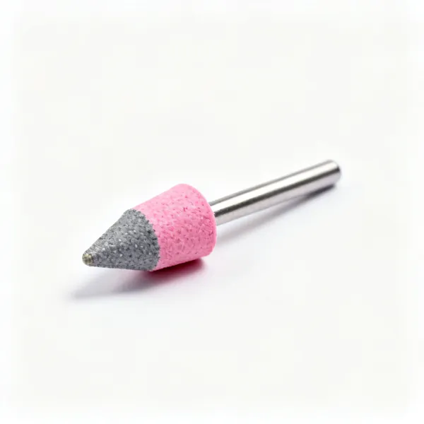 Grinding stones: A set of small pink and grey rotary tool grinding stone points of different shapes