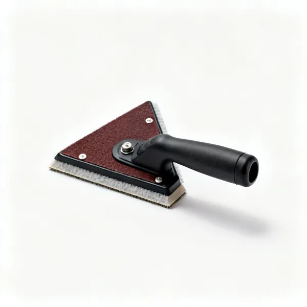 Triangular sanding pad: A triangular oscillating multi tool sanding pad with hook and loop backing