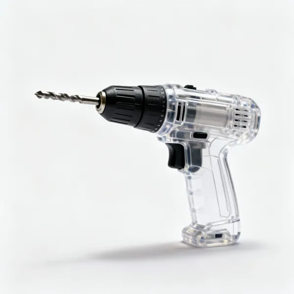A small cordless screwdriver with a pistol grip and a bit inserted