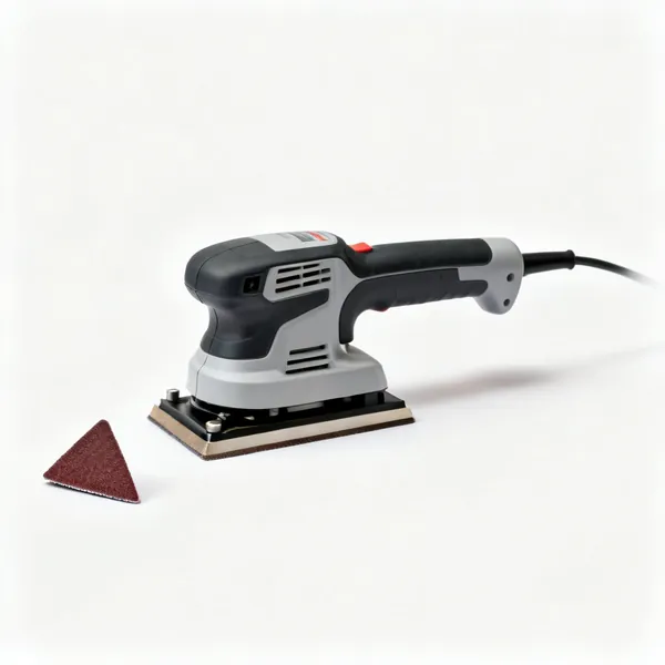 A detail sander with a small triangular sanding pad