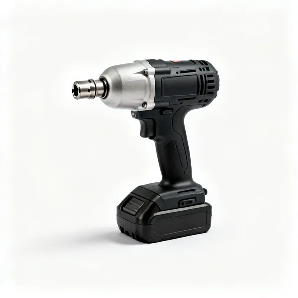 A cordless impact driver with a hex quick-release chuck and a battery