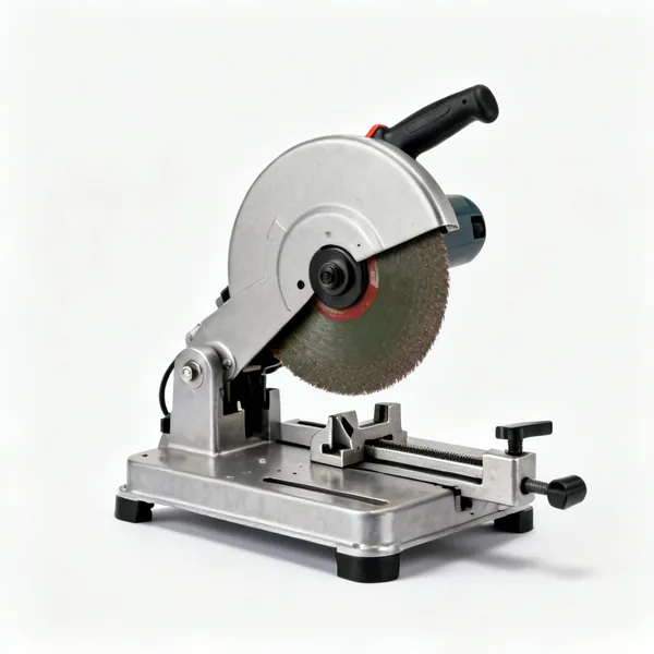 Metal chop saw: A metal cut-off chop saw with an abrasive disc and a clamping vice