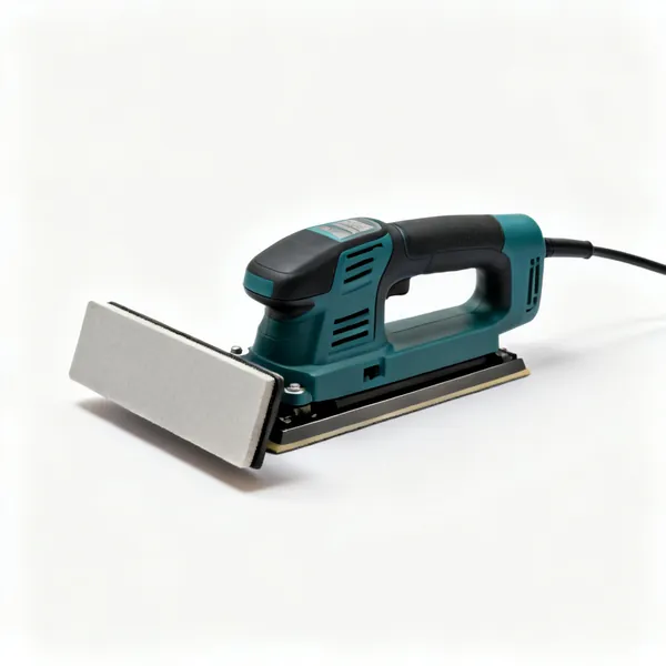 An orbital sheet sander with a rectangular flat pad
