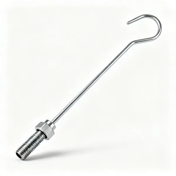 Bird nest removal tool: A metal hooked chimney nest removal head with a threaded fitting