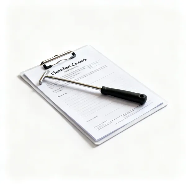 Sweep certificate: A printed chimney sweeping certificate document on a clipboard