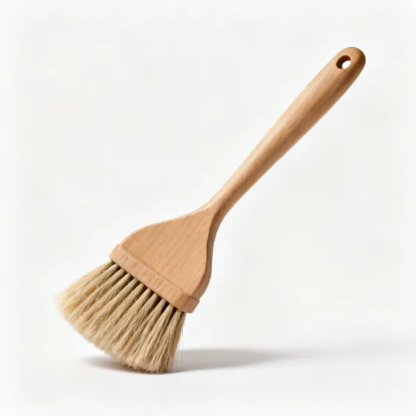 Hearth brush: A soft bristled hearth hand brush with a wooden handle