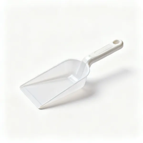 Gutter scoop: A narrow plastic gutter cleaning scoop with a moulded handle