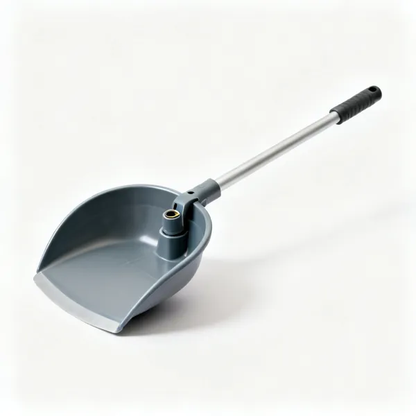 Pole scoop head: A curved plastic gutter cleaning scoop head with a pole attachment socket
