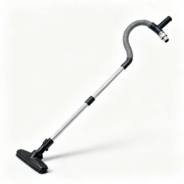 Gutter vacuum kit: A set of curved gutter vacuum pole attachments with a hose connector
