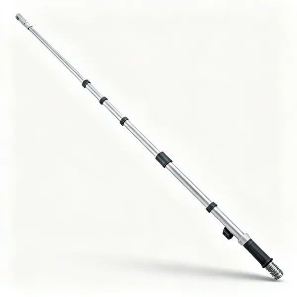 Telescopic gutter pole: A long telescopic aluminium gutter cleaning pole in several sections with a threaded end