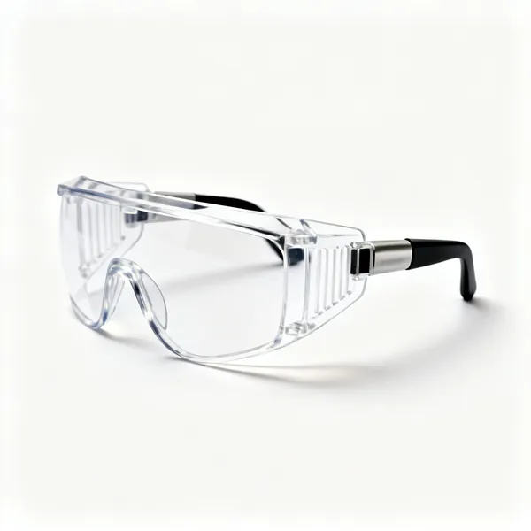 A pair of clear lens safety glasses with side shields