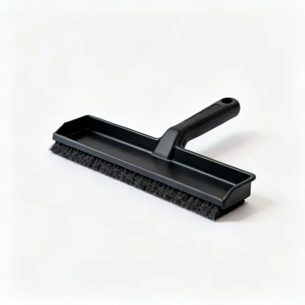 A black plastic eaves felt support tray profile section