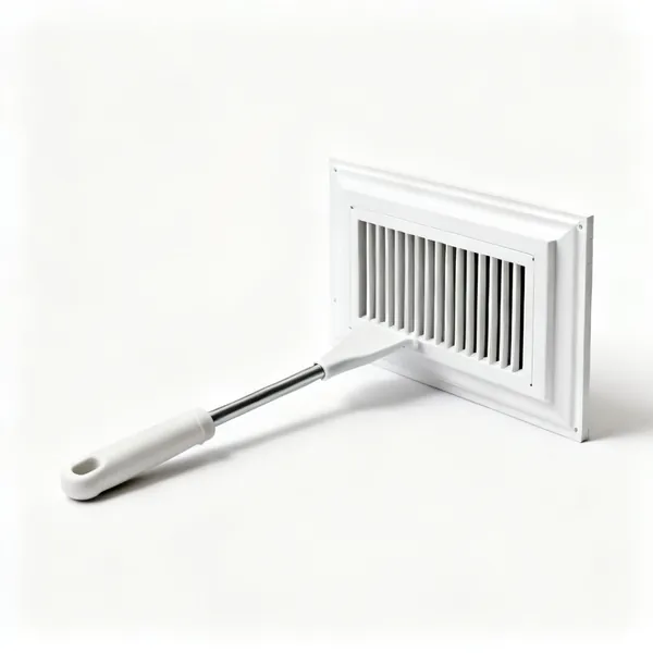 A section of white vented soffit board with a slotted panel