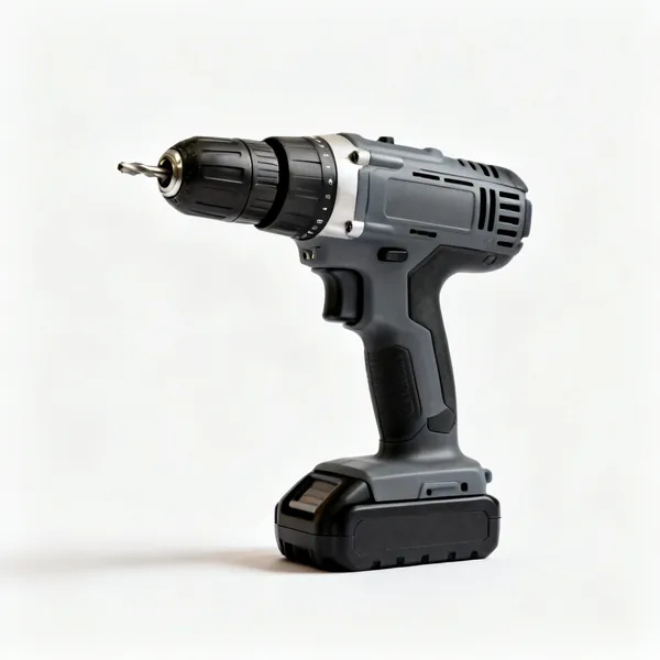 A cordless drill driver with a battery, chuck and pistol grip