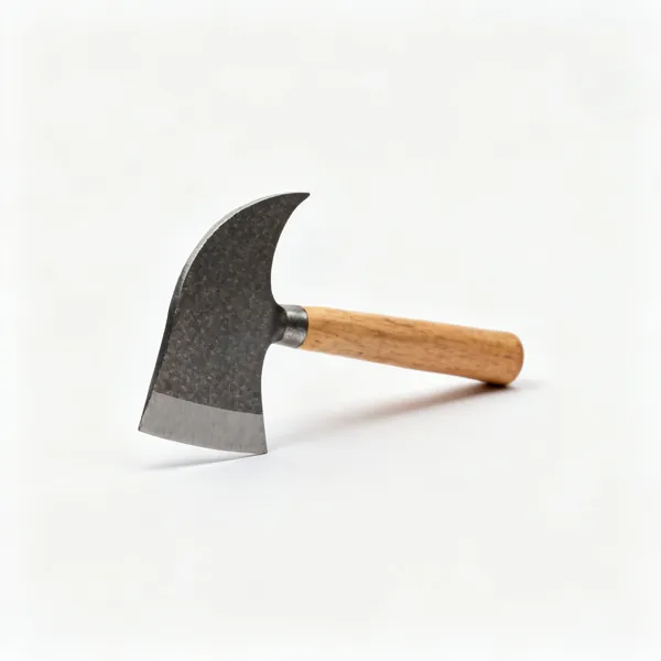 A half round file with one flat and one curved face and a wooden handle