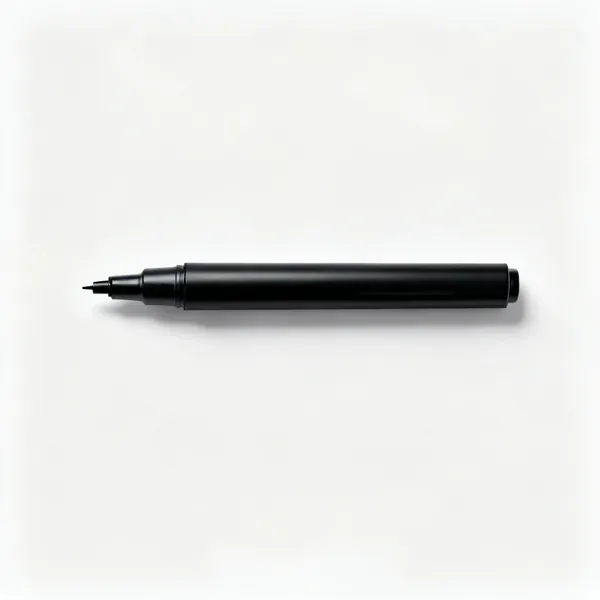 A black permanent marker pen with the cap off