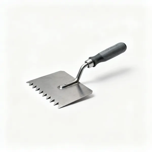 Mortar raking tool: A mortar raking chase cutting hand tool with a hardened steel blade and a handle