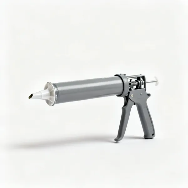 Lead sealant: A cartridge of grey lead flashing sealant with a cut nozzle