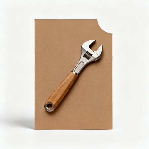 A sheet of stiff brown template card with a cut curved edge