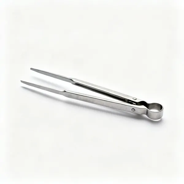 A pair of sheet metal folding tongs with narrow offset flat jaws
