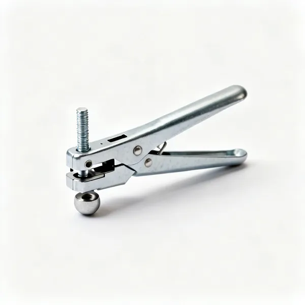 Sheet hole punch: A sheet metal hole punch with a threaded draw stud, punch and round die