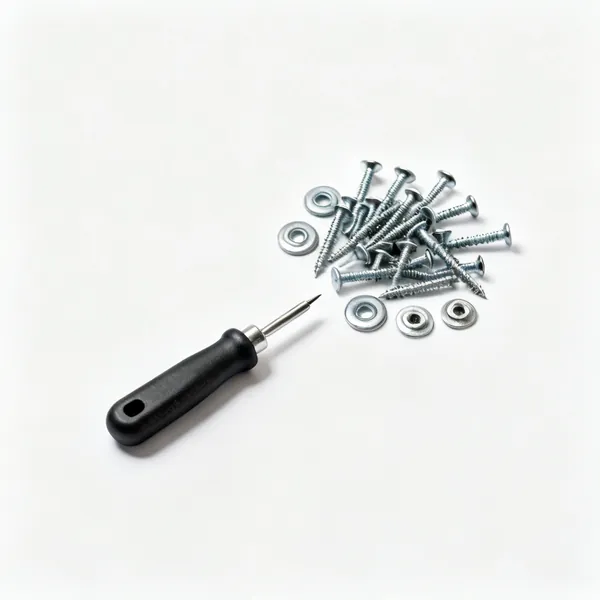 A handful of short stitching screws with sealing washers