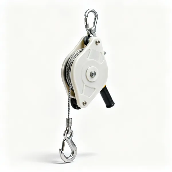 Retractable fall arrester: A retractable fall arrest block with a plastic housing and a steel cable with a hook