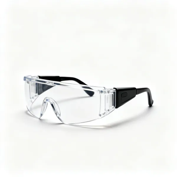 A pair of clear lens safety glasses with side shields