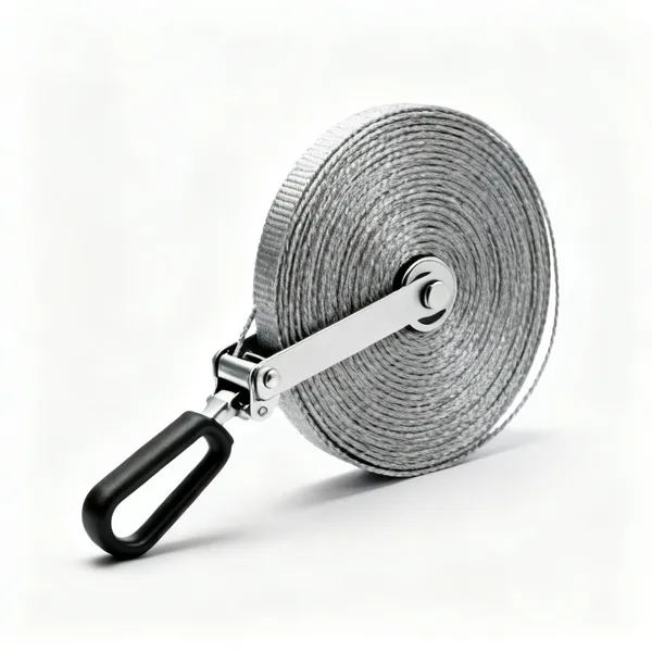 Temporary horizontal line: A coiled temporary horizontal safety line with tensioner and slider