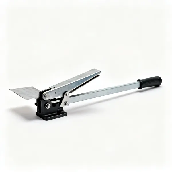 Portable bending brake: A portable sheet metal bending brake with a long clamping bar and hinged folding leaf