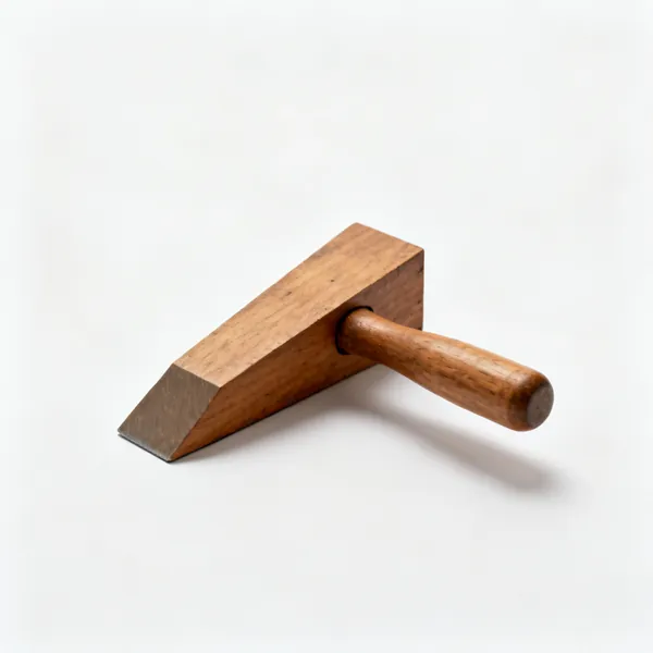 A wooden chase wedge leadworking tool