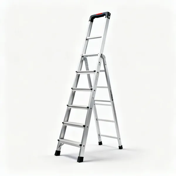 An aluminium extension ladder